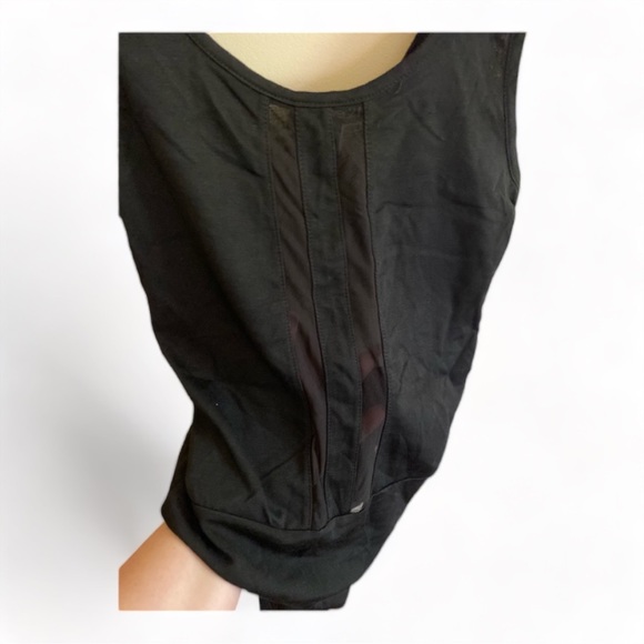 Black Bodysuit with Sheer Racer Lined Front and Half Sheer Back - S - Picture 3 of 4